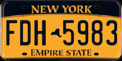 NY license plate FDH5983