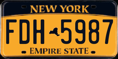 NY license plate FDH5987
