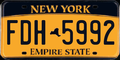 NY license plate FDH5992
