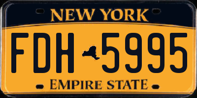 NY license plate FDH5995