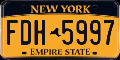 NY license plate FDH5997