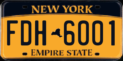 NY license plate FDH6001