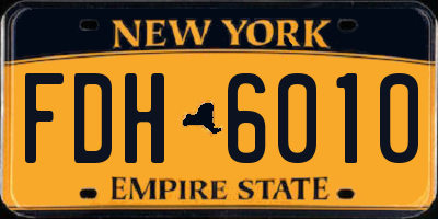 NY license plate FDH6010
