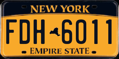 NY license plate FDH6011