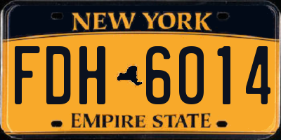 NY license plate FDH6014