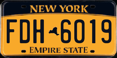 NY license plate FDH6019