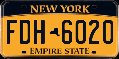 NY license plate FDH6020