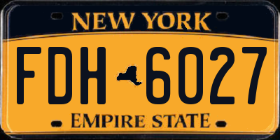 NY license plate FDH6027