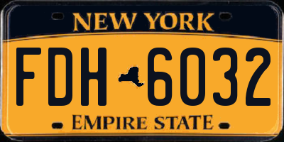NY license plate FDH6032