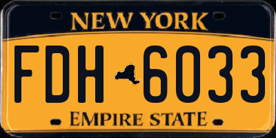 NY license plate FDH6033