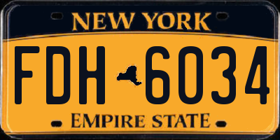 NY license plate FDH6034