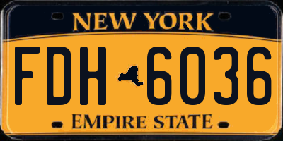 NY license plate FDH6036