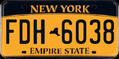 NY license plate FDH6038
