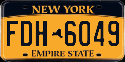 NY license plate FDH6049