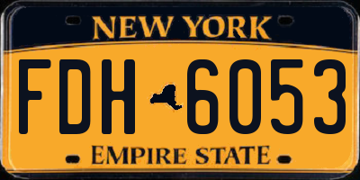 NY license plate FDH6053