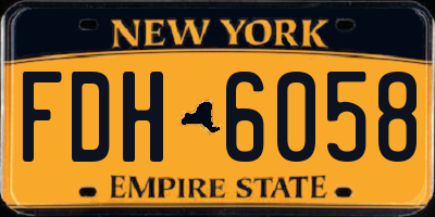 NY license plate FDH6058