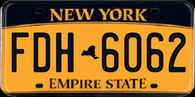 NY license plate FDH6062