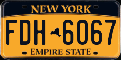 NY license plate FDH6067