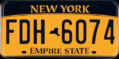 NY license plate FDH6074