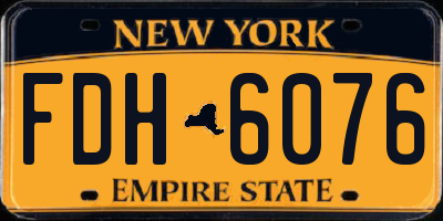 NY license plate FDH6076