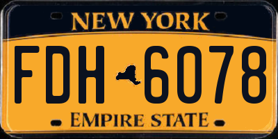 NY license plate FDH6078