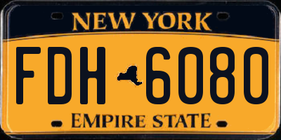 NY license plate FDH6080