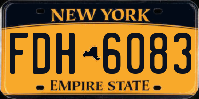 NY license plate FDH6083