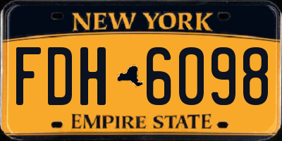 NY license plate FDH6098