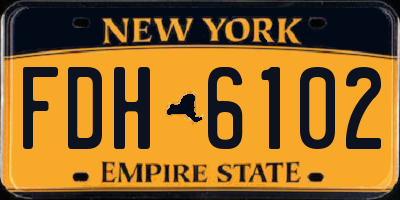 NY license plate FDH6102