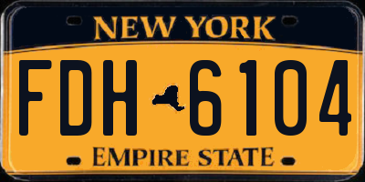 NY license plate FDH6104