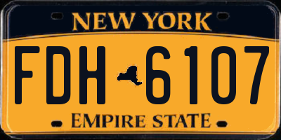 NY license plate FDH6107