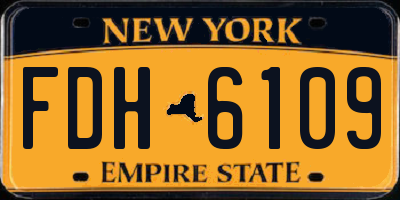 NY license plate FDH6109