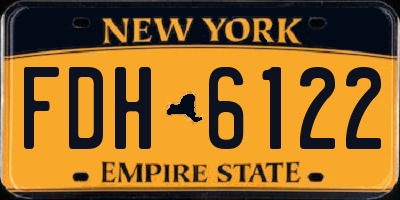 NY license plate FDH6122