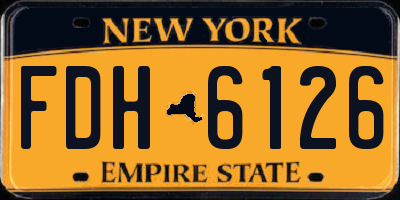 NY license plate FDH6126