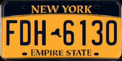 NY license plate FDH6130