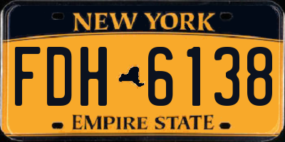 NY license plate FDH6138