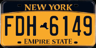 NY license plate FDH6149