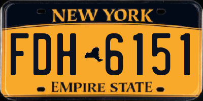 NY license plate FDH6151