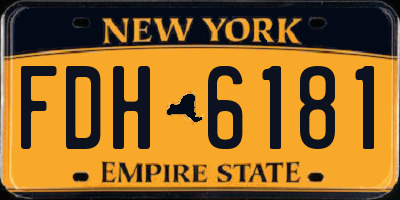 NY license plate FDH6181