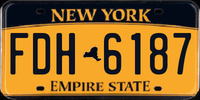 NY license plate FDH6187