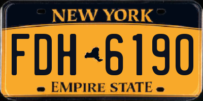 NY license plate FDH6190