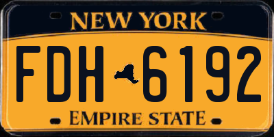 NY license plate FDH6192