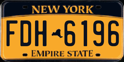NY license plate FDH6196