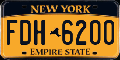 NY license plate FDH6200
