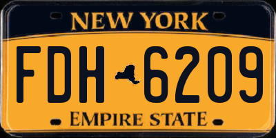 NY license plate FDH6209