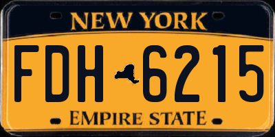 NY license plate FDH6215