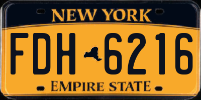 NY license plate FDH6216