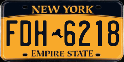NY license plate FDH6218