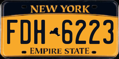 NY license plate FDH6223