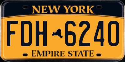NY license plate FDH6240